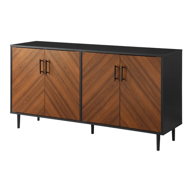 Walker Edison Buffet en Bois Faux 58 Pouces Table en Brun Gland/noir
