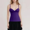 thumbnail image 5 of Textilo Women's Plus Size Tank Tops with Built In Bras V Neck Spaghetti Strap Camisole Sleeveless Cami Tanks Shirts Comfy Lightweight Loose Fit Flowy Casual Tunic Tees,Dark Purple 4XL, 5 of 6