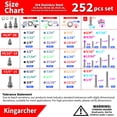 thumbnail image 2 of Juego surtido de tuercas y tornillos con cabeza hexagonal Kingarcher, 252 piezas, 2 of 8