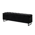 thumbnail image 3 of Inspired Home Hector Velvet Storage Bench, Black, 3 of 8