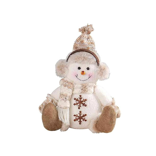 Muñeco de nieve navideño, lindo juguete de peluche, exquisita colección de festivales, fiesta de escritorio Sombrero corto