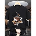 thumbnail image 2 of T-Shirt à Manches Courtes Élégant pour Homme avec Motif Café, Col Rond Décontracté, T-Shirt Graphique pour Adulte, T-Shirt Graphique pour Homme, Manches Courtes Imprimées 2D pour Homme, 2 of 5