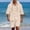 Khaki, variant on Casual Spring Outfits for Men 2 Piece Linen Long Sleeve Hoodie Button Down with Pocket and Matching Shorts Set Size 3XL White