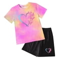 thumbnail image 4 of ZHANGDER Toddler Girls Summer Outfits 1T 2T 3T 4T 5T T-Shirts Shorts Clothing Set Short Sleeves Cute Summer Short Set 2 Pieces Shorts Set, Pink 2-3T, 4 of 4