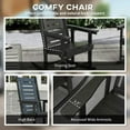 thumbnail image 5 of YYAo Rocking Bistro Chairs, Outdoor Rocker Chairs,2 Pieces Outdoor Rocking Chairs, HDPE Patio Rockers with 28" High Back, Wide Armrests, Black, 5 of 11