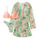thumbnail image 1 of Gibobby Conjunto de traje de baño de bikini Traje de baño para mujer Cubrirse Sexy Frente abierto Bikini de playa Traje de baño Kimono Cubrir Ropa de pla(Naranja,M), 1 of 4