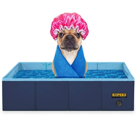 KOPEKS Outdoor Rectangular Swimming Pool Bathing Tub - Portable Foldable - Large - 60