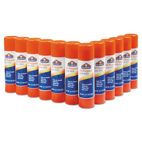Elmer's Elmer's Disappearing Glue Stick, 0.77 oz, Applies White, Dries