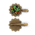 thumbnail image 1 of Planta de hojas tropicales dibujo Art Tocado de pieza de pelo Unbranded horquilla de flor de metal vintage, 1 of 3