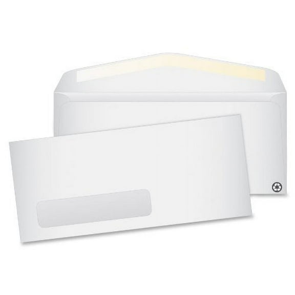Quality Park #10 Recycled Window Envelopes, Gummed, White, 4.125 x 9.5, 500 per Box, (QUA54301)