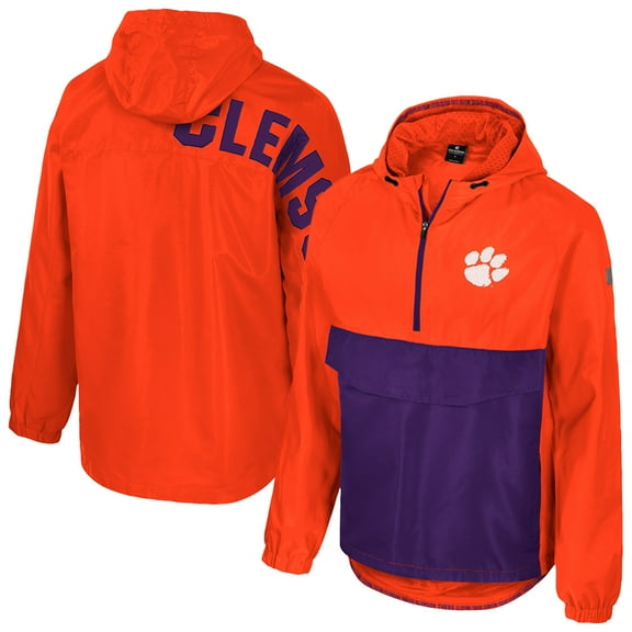 Men's Colosseum Orange Clemson Tigers Reloaded Anorak Half-Zip Jacket