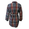 thumbnail image 2 of GANT Women's Storm Blue Madras Plaid Nylon Trench Coat Size XXL, 2 of 3