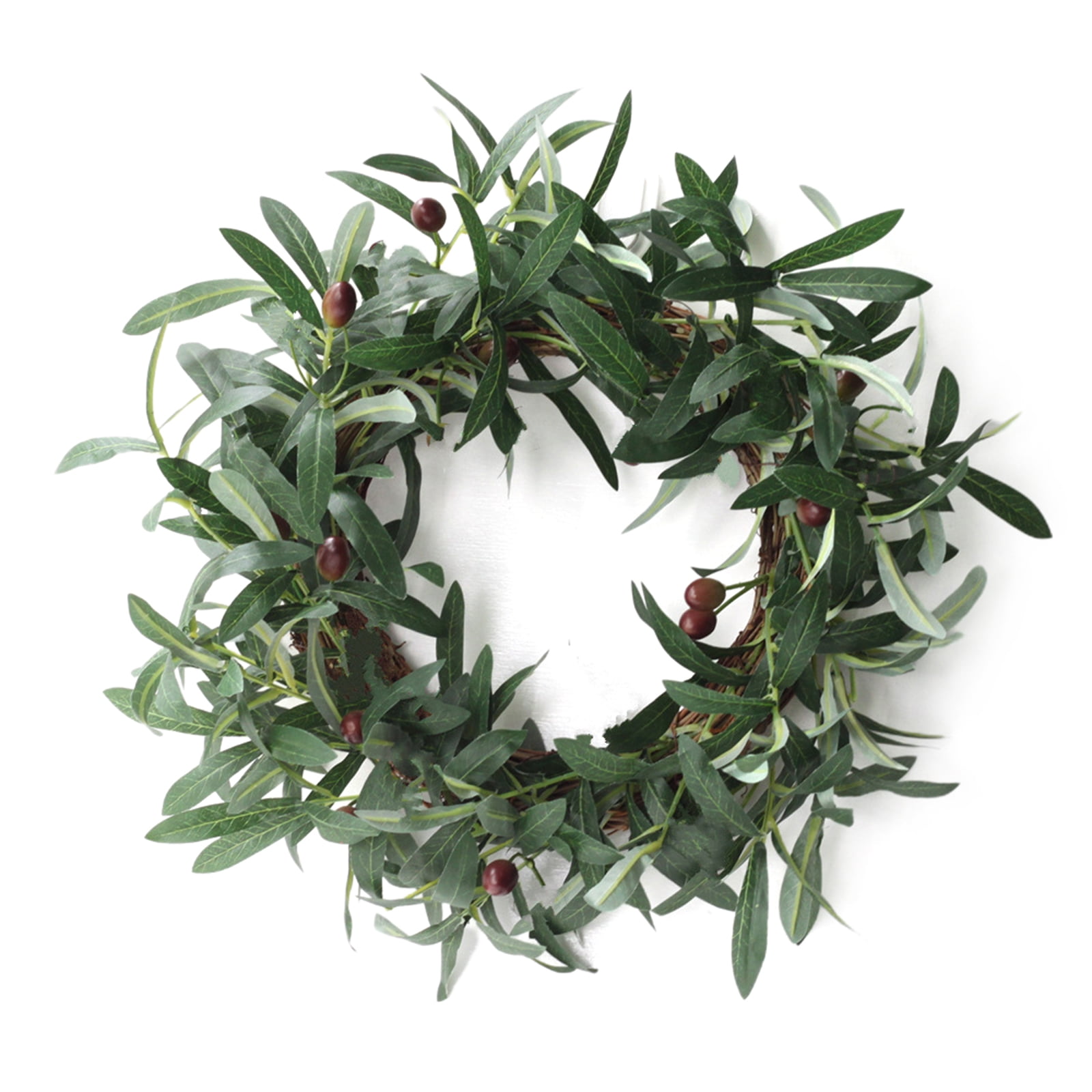 Olive Fruit Home D茅cor Door Wreath Garland Wall Decoration 40cm Simulation Silk Ornaments Artificial Leaf Wreaths