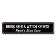 thumbnail image 2 of Drink Beer & Watch Sports Novelty Decor, Metal Wall Sign - 4x18 Inches, 2 of 4