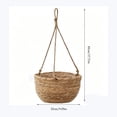 thumbnail image 3 of Cadancy Hanging Planter Basket Natural Seagrass Rope Woven Flower Pot Holder with Ropes for Indoor Outdoor Plants Macrame Style Home Garden Patio Porch Ceiling Decor, 3 of 7