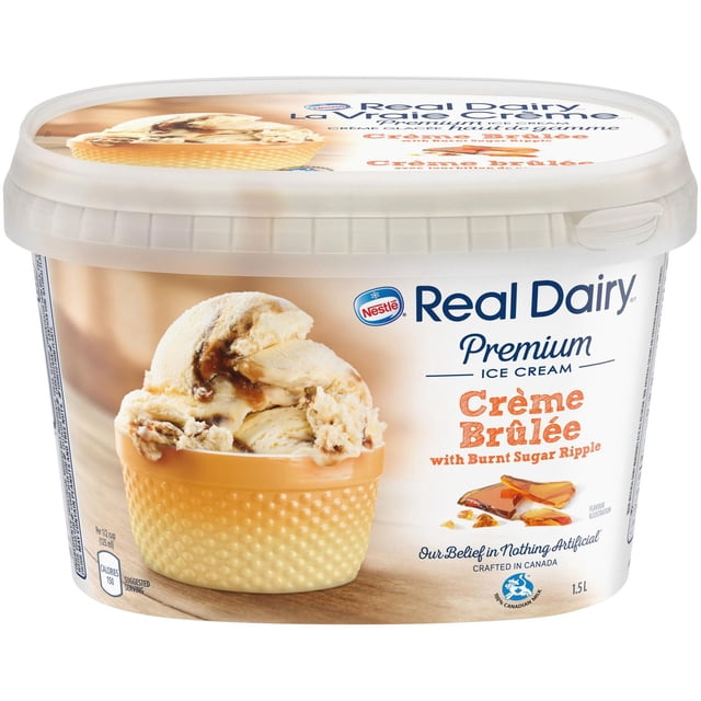 REAL DAIRY Crème Brûlée Premium Ice Cream, 1.5 L
