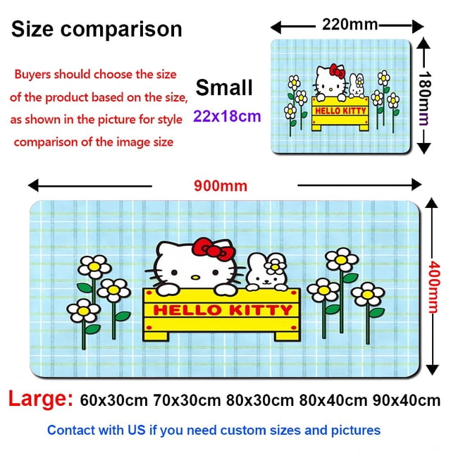 Hellos Cat Kittys-alfombrilla de ratón Kawaii para Gaming, alfombrilla antideslizante para ordenador portátil, Accesorios de escritorio