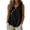34# Black, variant on V Neck Sleeveless Blouses for Women Summer Cotton Wrap Tank Tops Loose Fit Tie Side Button Shirts Yellow 2XL