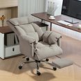 thumbnail image 2 of HOMCOM Executive Office Chair, Computer Desk Chair with Footrest, Grey, 2 of 10