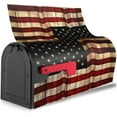 thumbnail image 4 of Vintage American Flag Mailbox Covers Large Size 25.5x21 Inch Patriotic American Memorial Day Magnetic Mailbox Cover 4th of July Holiday Decorative Post Letter Box Cover for Yard Garden Entrance, 4 of 6
