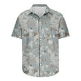 thumbnail image 4 of AHTJRT Stylish Men's Camouflage Print Button Down Short Sleeve Shirt Blue S, 4 of 5