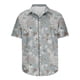 thumbnail image 3 of Blusa y camisa de manga corta con cuello vuelto para hombre, camisa informal de moda con estampado de hojas y solapa de manga corta, blusa para hombre, 3 of 4