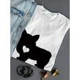 thumbnail image 3 of Corgi Dog Graphic Silhouette With Heart Inside Women White T-Shirt, Female x-Large, 3 of 4