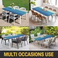 thumbnail image 5 of Blue Teal Beige Ombre Table Cloths for 3 Foot Rectangle Tables, Modern Abstract Art Abstract Patio Waterproof Elastic Fitted Tablecloths, Washable Rectangular Table Cover for Camping, 5 of 8