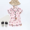 thumbnail image 2 of Cathalem Trendy Clothes Set for Girls Girls Shorts Set Summer 2 Piece Outfit Top Cute Clothes Outfit for Kid(Pink,M), 2 of 4