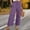 Purple, variant on Wide Leg Pants for Women Loose Pocketed Linen Pants Women Beige L