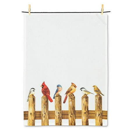 

Abbott Collections AB-56-KT-JMX-04 20 x 28 in. Birds on Fence Tea Towel White & Red
