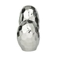 thumbnail image 5 of 12" x 11" Silver Porcelain Ceramic Dimensional Angled Origami Inspired Heart Sculpture with Faceted Exterior, by DecMode, 5 of 7