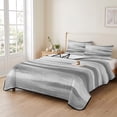 thumbnail image 2 of Twin Quilt Set 68''x86'', Gray White Lightweight Summer Bedspread Coverlet Set with 2 Pillow Shams, Vintage Country Abstract Gradient Mottled Breathable All Season Quilt Bedding for Dorm/Bedroom, 2 of 9