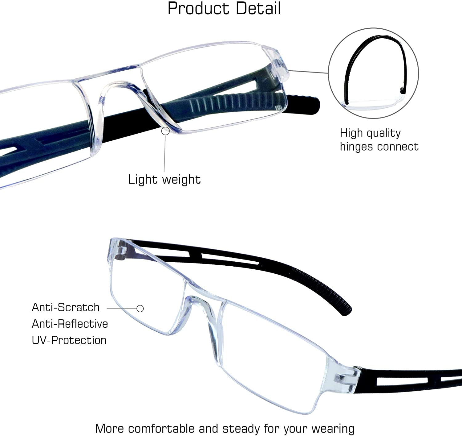 8 Pairs Reading Glasses, Blue Light Blocking Glasses, Computer Reading Glasses for Women and Men, Fashion Square Eyewear Frame (4color+4black,+3.75 Magnification)