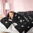 thumbnail image 5 of Homewish Sequins Diamonds King Bedding for Girls, With God All Things Are Possible Print King Bed in a Bag, Pink Black, Black Reversible, 7 Pieces, 5 of 7