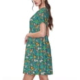 thumbnail image 2 of Disketp Jungle Animals para Vestido de Manga Corta para Mujeres, Vestidos de Verano para Mujeres, Casual y Holgado para la Playa, 2 of 6