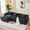 Black, variant on Newest 108" L-Shaped Chenille Sectional Sofa, Beige 3-Seat Modular Cloud Couch with Ottoman & Pillows for Living Room