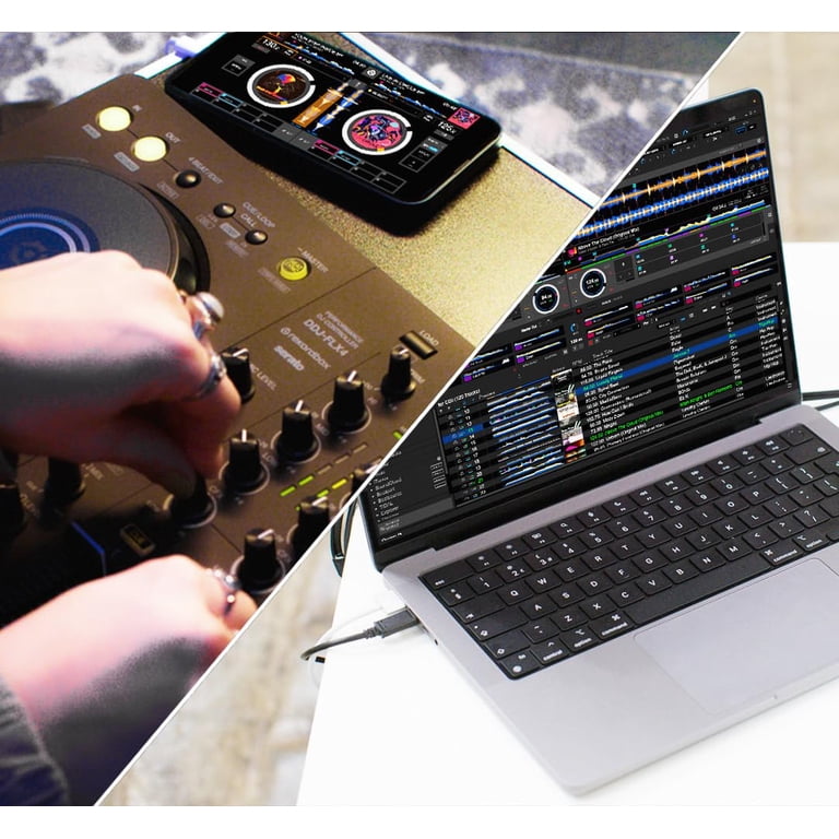 Pioneer ddj-flx4 DJコントローラー GATER djバック付き Pioneer DJ, DDJ FLX4, Black Bundle with Gator Case, Headphones