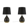 thumbnail image 6 of Noaman 2-Tone Ceramic Table Lamp Set of 2, 12" Dia x 21.5" H Black/Gold, Includes 9W LED Bulbs, Elegant Teardrop Design for Living Room/Bedroom, 6 of 15