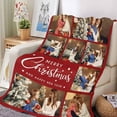 thumbnail image 4 of AISENIN Custom Merry Christmas New Year Gifts Personized Throw Blankets With 9 Photos Text Flannel Blankets for Friends Kids Couples Family, 4 of 5