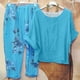 thumbnail image 2 of Conjunto de tops y pantalones de manga larga con cuello redondo y estampado para mujer Wmkox8yi  bvn2731, 2 of 8