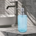 thumbnail image 6 of Unique Bargains 1 Pc Elegant Twill Pattern Soap Pump Dispenser for Bathroom 16.9oz Blue Silver Tone, 6 of 6