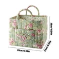 thumbnail image 2 of Yucurem Boho Fabric Floral Laundry Storage Baskets, 12.99" x10.24" x10.63" Collapsible Large Capacity Spring Vintage Storage Bag Organizer with Handle & Front Pocket, 2 of 8
