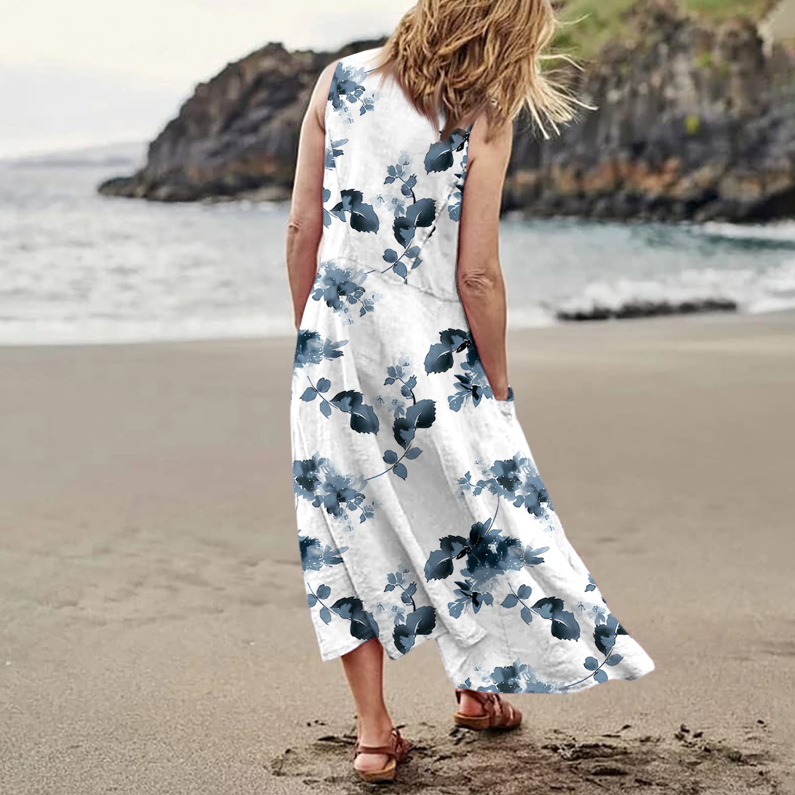 Petite Maxi Dresses for Women Petite Length Resort Wear Sleeveless Casual  Sundresses Summer Tank Dress Scoop Neck Flowy with Pockets Shirt Dresses -  Walmart.com