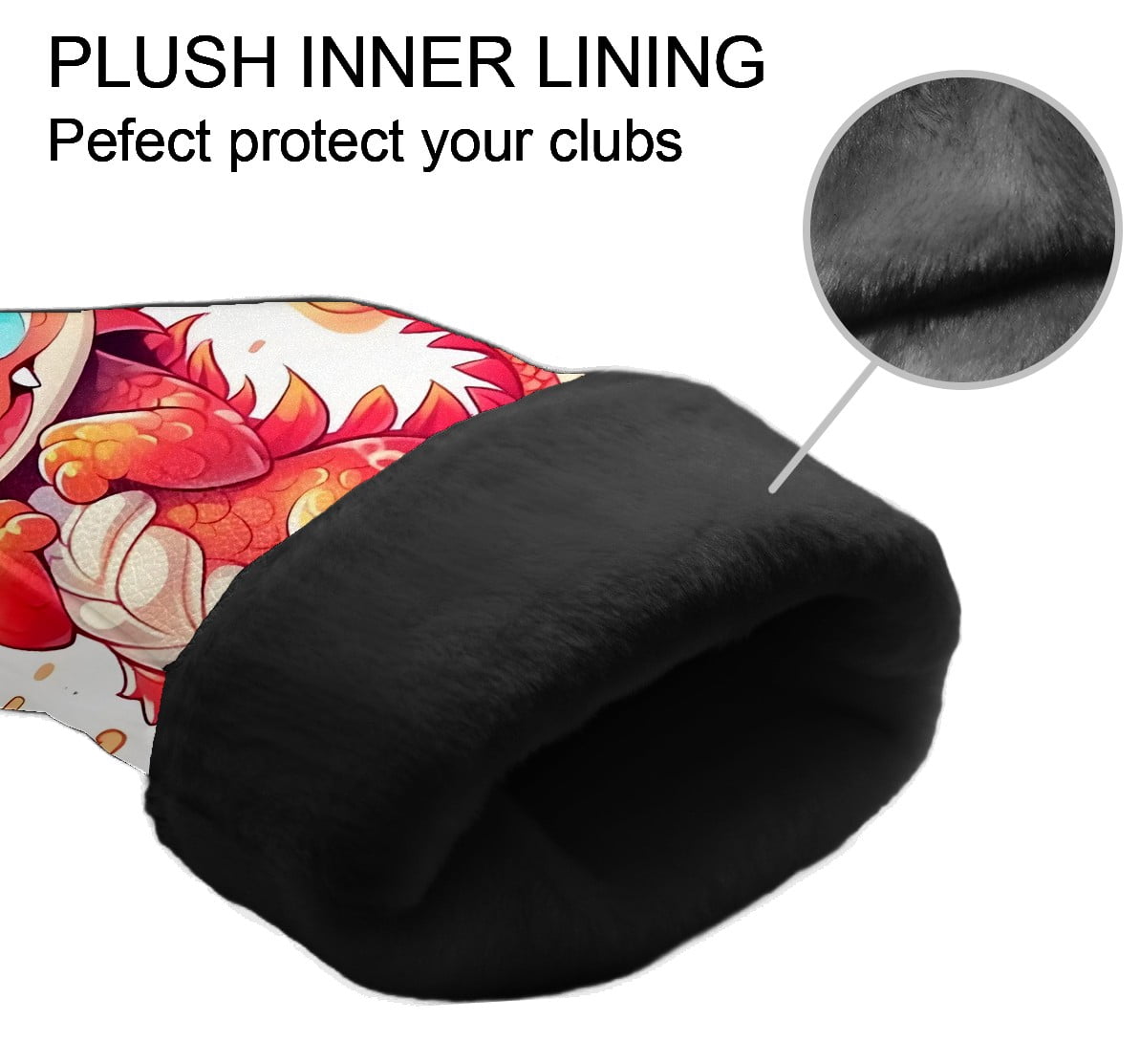 Golf Club Covers, Dragon Premium PU Leather Driver Hybrid Putter Head Covers with Velvet Lining, Waterproof Golf Gifts for Men Women