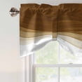 thumbnail image 4 of Ombre Waves Tie Up Valance Curtains for Windows, Kitchen Curtains Window Treatments, Abstract Art Gradient Brown Modern Short Window Shades Valances for Bedroom Bathroom Cafe 42"x12", 4 of 8