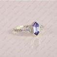thumbnail image 2 of Tanzanite & Trillion Diamond Ring, 925 Sterling Silver Ring, Hexagon Cut Ring, Handmade Jewlery, Wedding Ring, Party Wear Ring., 2 of 5