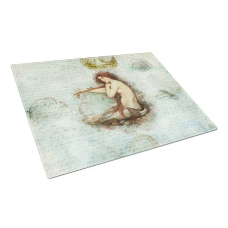 

Caroline s Treasures Mermaids and Mermen Glass Cutting Board Large