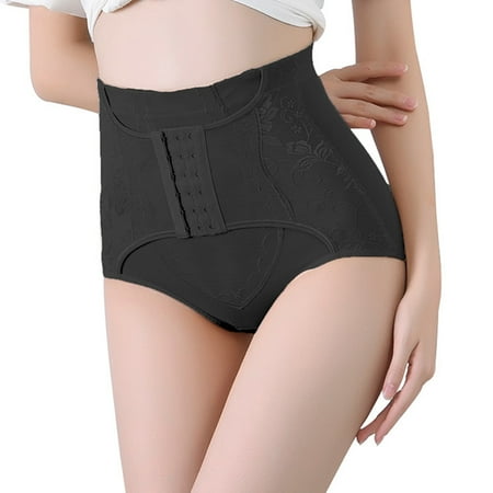 

Felwors Women s Underwear Breathable Mid Waist Narrow Belly Strong Lifting Waist Postpartum Button Up Body Shaping Underwear Shorts