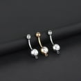 thumbnail image 4 of 1PC G23 Titanium Navel Bars Piercing Belly Rings Ombligo Nombril Body Jewelry Navel Stud Piercing Sexy Belly Button Rings 14G ZR, 4 of 7